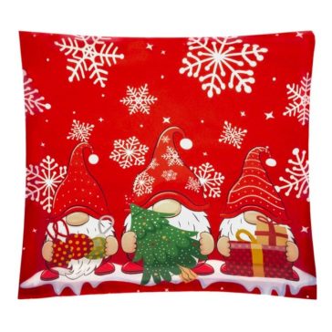   Karácsonyi díszpárnahuzat manó mintával, 40 × 40 cm 00022312