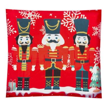   Karácsonyi díszpárnahuzat diótörő mintával, 45 × 45 cm 00022313