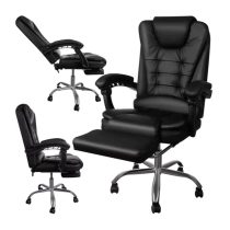 Malatec irodai szék lábtartóval - fekete 00023286