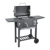   Kaminer faszenes grill öntöttvas ráccsal fedéllel hőmérővel állítható tűztérrel 00027317