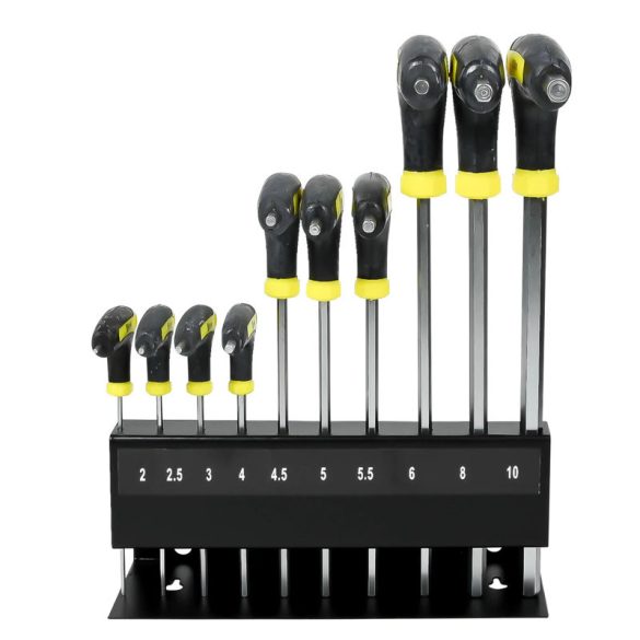 10 darabos imbuszkulcs készlet T-markolattal 008047