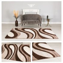   Eylül Kávé-Fehér Hullámos Mintázatú 120x170 Szőnyeg 01202D-KAHVE-VIZON-120170