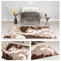   Eylül Barna Fehér Modern Szőnyeg 200x280 01204D-KAHVE-200280