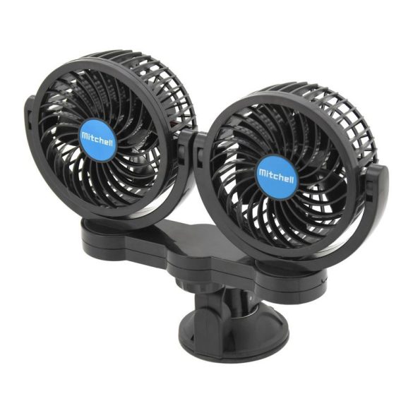 MITCHELL DUO 2x108 mm autóventilátor 12V vákuumos tapadókoronggal – 07222