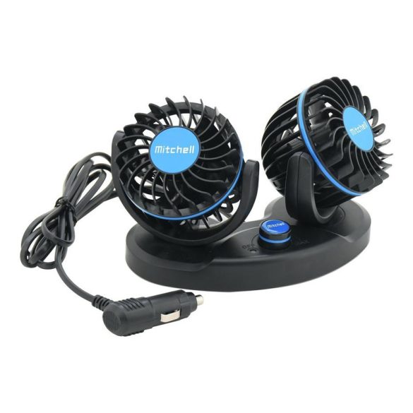Autó ventilátor MITCHELL DUO 2x85mm 12V műszerfalra 07226 