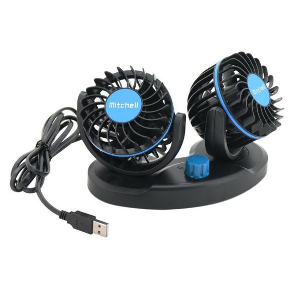 MITCHELL DUO autós ventilátor 2x85mm USB 5V műszerfalra – 07229 