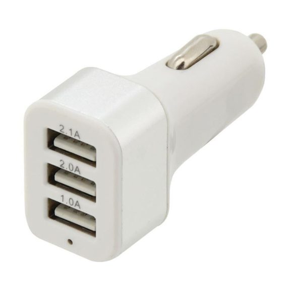 Autós USB adapter – 3 portos, 12/24V szivargyújtóhoz, 5V/2100mA kimenettel 07407