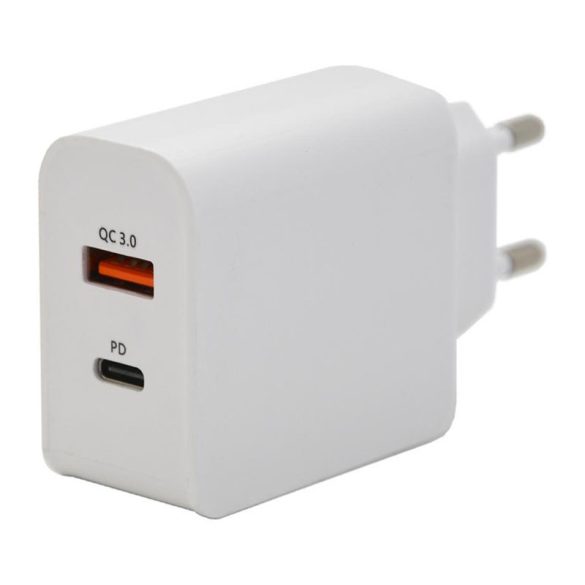 Gyorstöltő hálózati adapter – USB-A / USB-C 18W 230V 07430