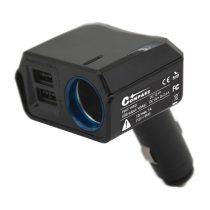   Autós töltőadapter – 2× USB DUAL-SIDE + 12V kimenet, 2400 mA 07431