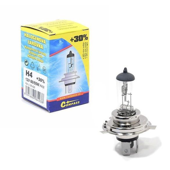 Halogén autóizzó +30% - 12V H4 60/55W P43t 08423