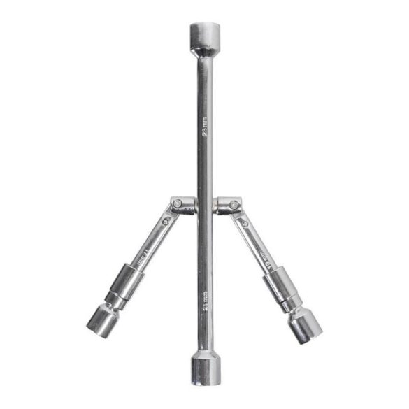 Összecsukható kereszt kerékkulcs 17-19/21-23 mm – TÜV, GS minősítéssel 09413