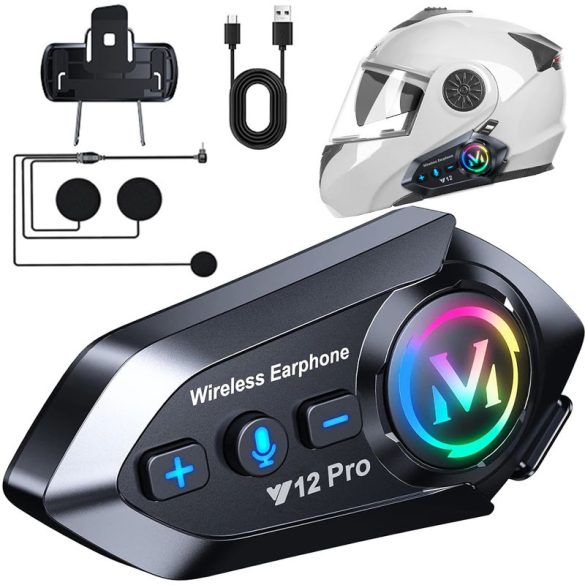 Bluetooth motoros sisak kihangosító intercom Y12 PRO 10184