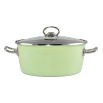   Perfect Home Zöld Elite Zománcozott lábas 24 cm + üvegfedő 10413