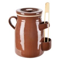 Kerámia savanyító edény fedéllel 2,5L barna 111684