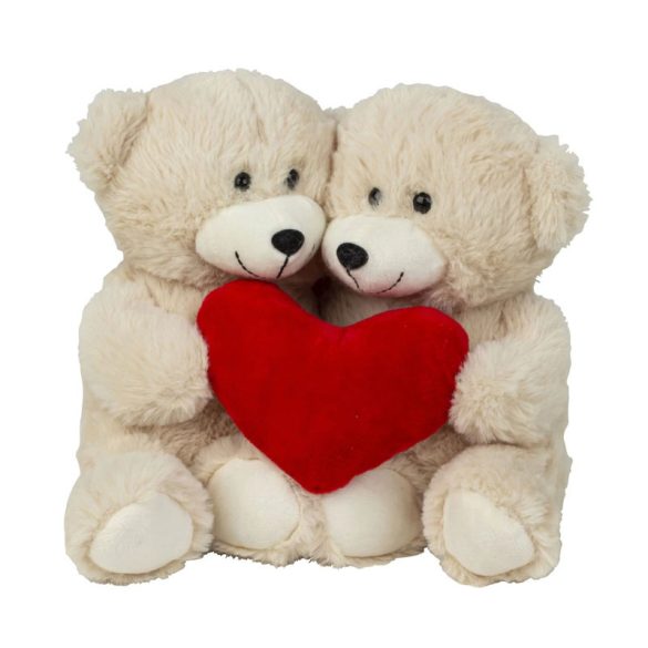 Világosbarna plüss maci pár szívvel 1289
