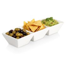 Háromrészes fehér kerámia uzsonnástál 29 cm 139458