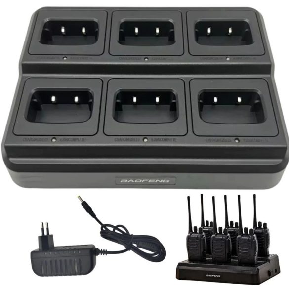 Baofeng walkie-talkie 6 foglalatos töltő 14681