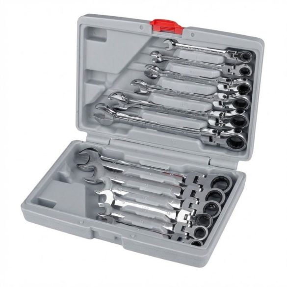 12 Részes Csuklós-Racsnis Csillag-Villáskulcs Készlet 16209