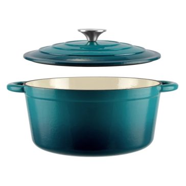   Perfect Home Zománcozott öntöttvas lábas 28,5 cm, 6L türkizkék 16638