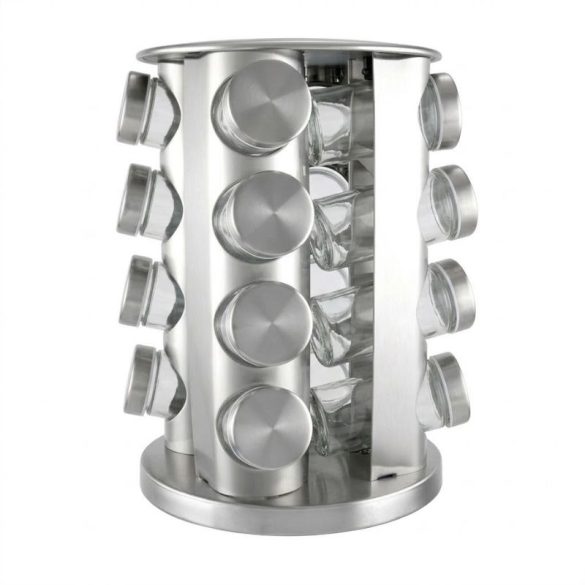 Perfect Home Rozsdamentes Forgó Fűszertartó – 16 részes 16674