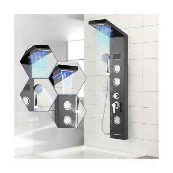 Zuhanypanel hidromasszázs funkcióval és LED világítással – 17K13QK5X