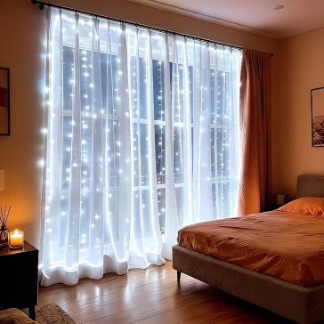   200 LED-es függöny fényfüzér, 300 × 200 cm, hideg fehér 1GMKG67906-2