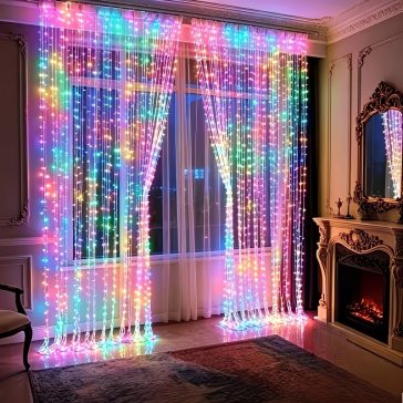   200 LED-es függöny fényfüzér, 300 × 200 cm, színes 1GMKG67906-3