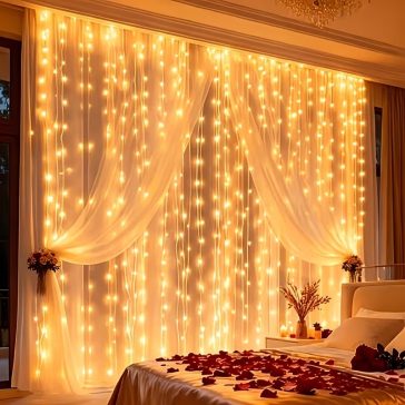   200 LED-es függöny fényfüzér, 300 × 200 cm, meleg fehér 1GMKG67906