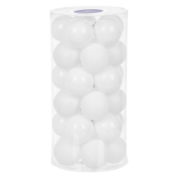   MagicHome karácsonyfadísz gömb szett, 30 db, 6 cm, csillogó fehér 2171335