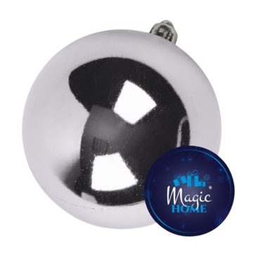 MagicHome karácsonyfadísz gömb, ezüst, 15 cm 2171343
