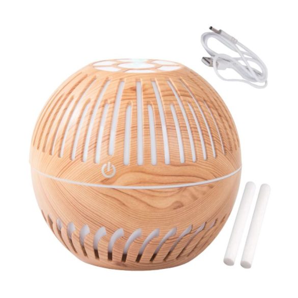 Világosbarna Fa Hatású Gömb Aroma Diffúzor és Párásító (300ml) 24233_JBR