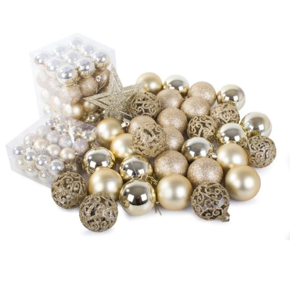 Karácsonyfadísz készlet 100 darabos – arany színben 26011_ZL
