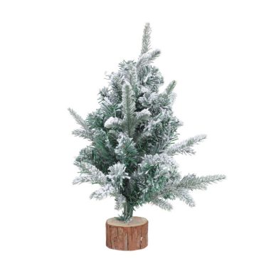Műhavas mini műfenyő 50 cm – fa talppal 26089
