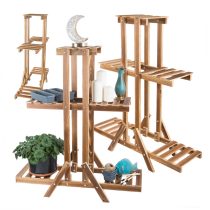   Többszintes fa virágtartó állvány, aszimmetrikus kialakítással 27399