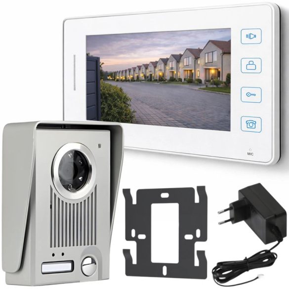 Videó kijelzős kaputelefon fehér 27801_B