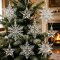 Karácsonyi kristály hópehely díszek, 24 db-os készlet, átlátszó 29M6W60X60