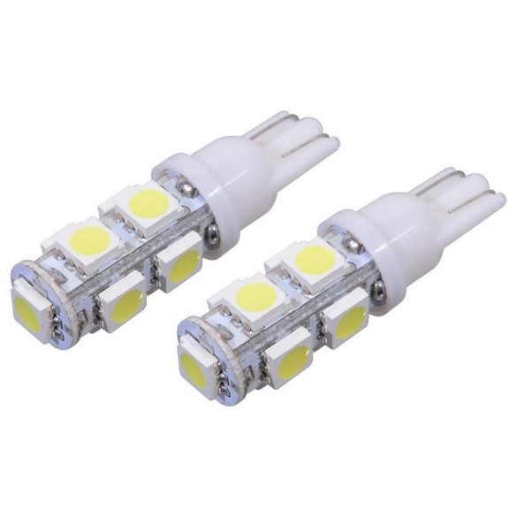 Autós LED izzó 9 SUPER LED – 12V T10, fehér (2 darabos szett) 33719