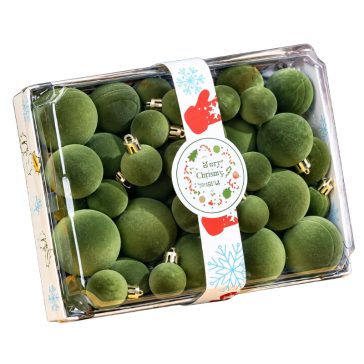   Karácsonyi gömb díszek, 40 db-os készlet, zöld, 3 méret 34MXK61GK6-4