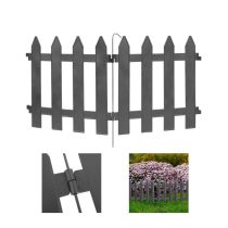   Vilde kerti szegély kerítés 30 × 30 cm 10 db – grafit, dekoratív és időjárásálló 351005-G