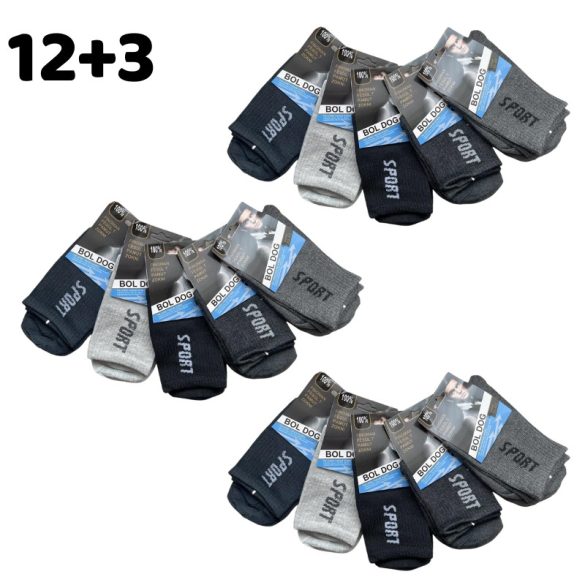 12+3 Férfi sport zokni 43-47 400345-5