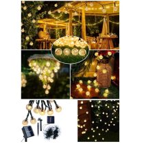 Napelemes LED kerti girland 10m 100 LED