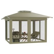   Összecsukható kerti pavilon 4 x 4 m, kerti tároló - Bézs 4WM1X5V9KV