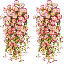   Prémium Rózsaszín-Fehér Függő Művirág Készlet – 4 darabos 4WM785VW22