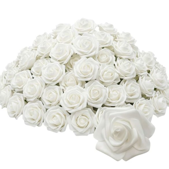 Prémium fehér műrózsafej dekorációs készlet – 100 darabos csomag 52M1G56899