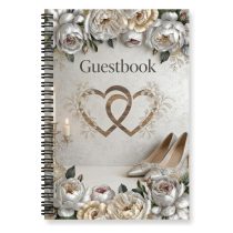   Esküvői vendégkönyv spirálkötéssel, virágos borítóval 52MVX57K07