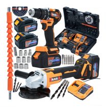   BLACK Akkumulátoros szerszámkészlet 2x 4Ah 21V 2 az 1-ben – Sarokcsiszoló és ütvefúró-csavarozó 53746