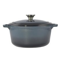   Perfect Home Zománcozott öntöttvas lábas 24 cm, 4 literes Acélkék 55001