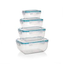   BANQUET LEYA műanyag tárolódoboz készlet, 0,4 / 0,8 / 1,4 / 2,3 l, 4 darabos 55075283