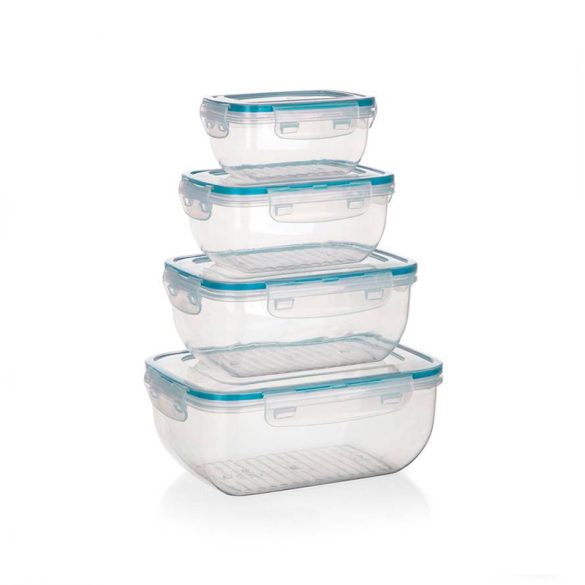 BANQUET LEYA műanyag tárolódoboz készlet, 0,4 / 0,8 / 1,4 / 2,3 l, 4 darabos 55075283