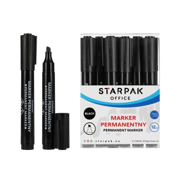 STARKPAK Office fekete permanens marker készlet – 12 db 559766